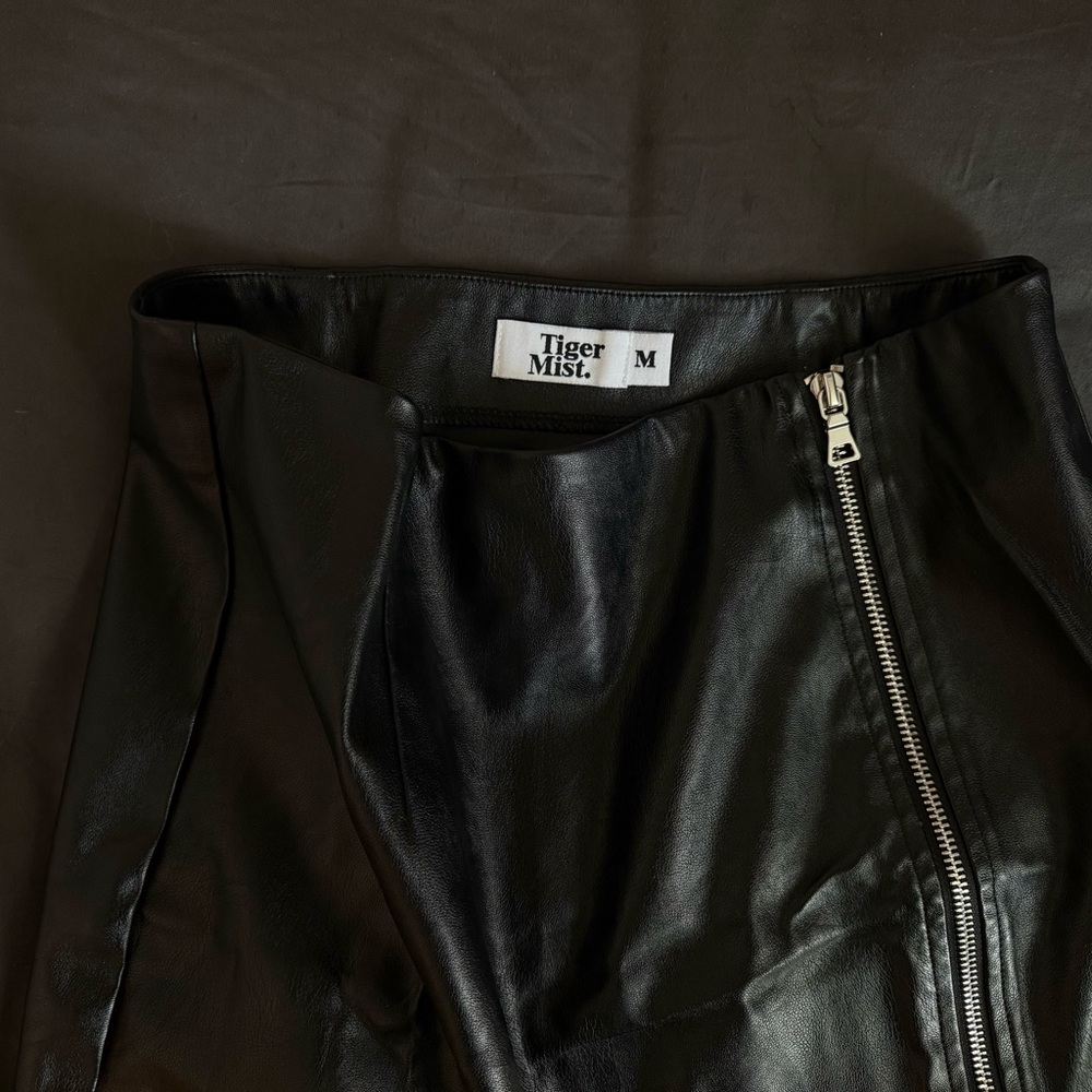 Tiger Mist Black Faux Leather Skirt